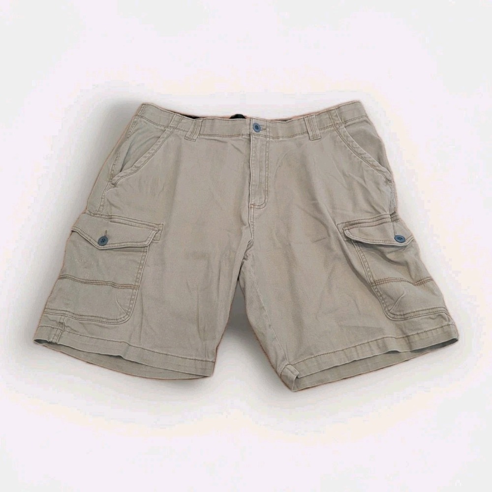 Y2K Utility Cargo Shorts Skate Gorpcore Workwear Tan Men's 38 Denali